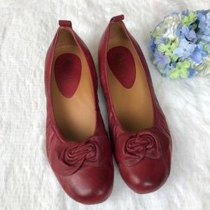 Earthies Burgundy Leather Flats